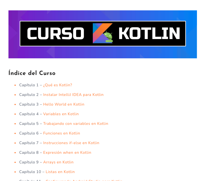 AristiDevs's tweet image. ¿Quieres aprender KOTLIN desde 0?
→ GRATIS
→ En español
→ Capítulos por escrito y en vídeo
→ Sin conocimientos previos
→ Empieza por la sintaxis
→ Android con Kotlin desde 0 (Incluído Jetpack Compose)
→ Kotlin Multiplataforma
→ Más de 40 capítulos
👇👇👇