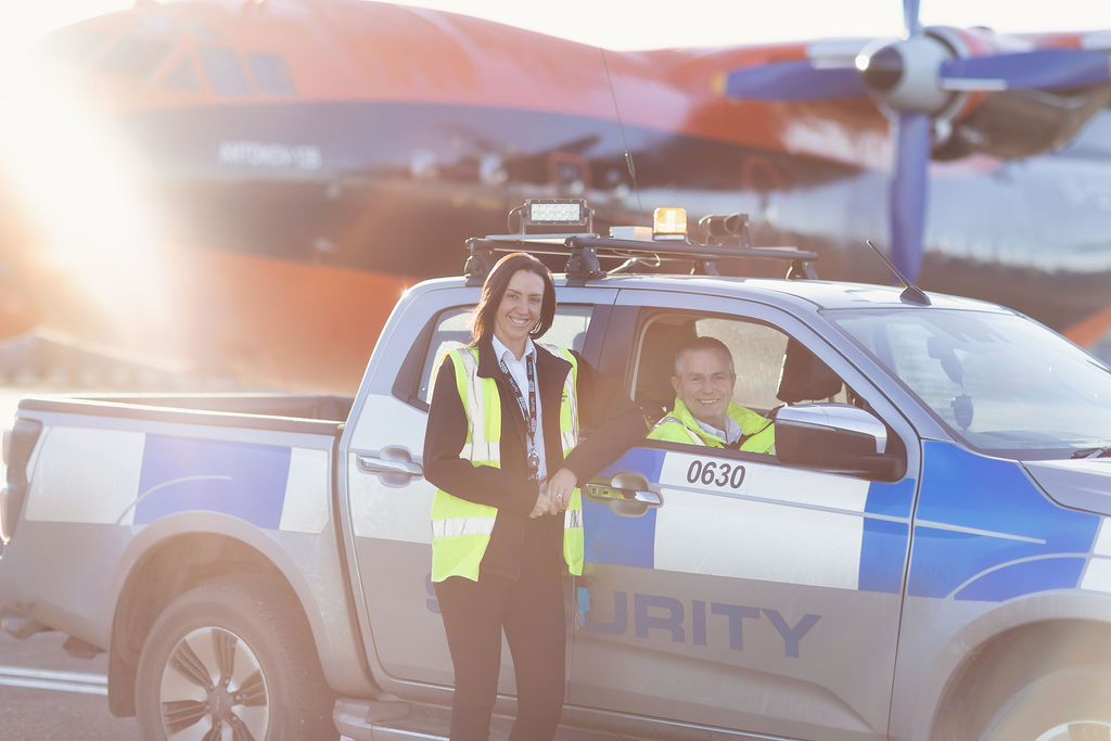 Our security teams love to patrol the airfield on sunny mornings. There's no better way to start the day than watching the sun rise over the runway. #SafetyFirst #SecurityMatters #SecureSite #TeamPIK #24hrPatrols