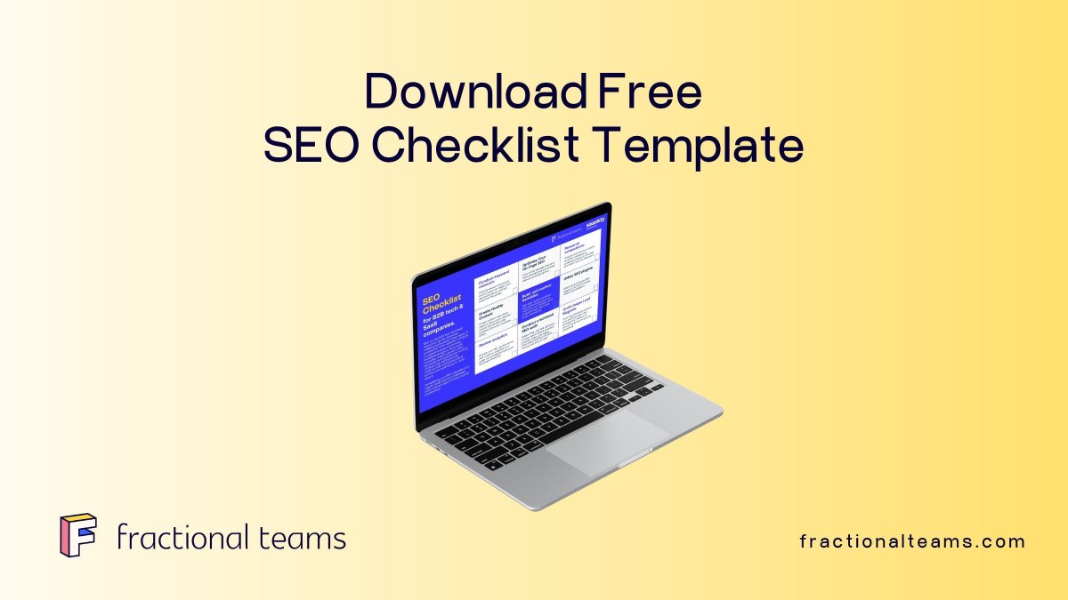 FractionalTeams's tweet photo. Do you want to improve your SEO performance? Download a free SEO checklist that provides a step-by-step guide on how to increase your site's organic traffic and ranking. 🎯

https://t.co/9koAFUojsJ  

#SEO #Checklist #B2B #SaaS #Marketing https://t.co/eN7PNNoNE5