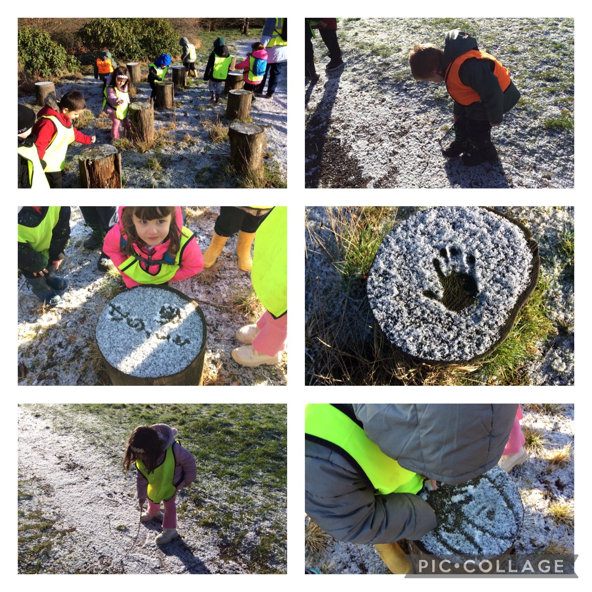 Mark making in the snow ❄️ #achievingalice #literacyoutdoors