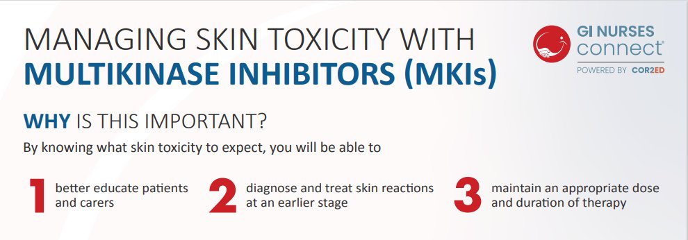 Side effects from MKIs for #colorectalcancer can emotionally affect patients & impair #QoL. Find out more in this #MedEd podcast on managing skin toxicity from MKIs. 👇 Spotify: ow.ly/bC7L50Qvq0w Website (with infographic + transcript): ow.ly/r8QV50Qvq1m