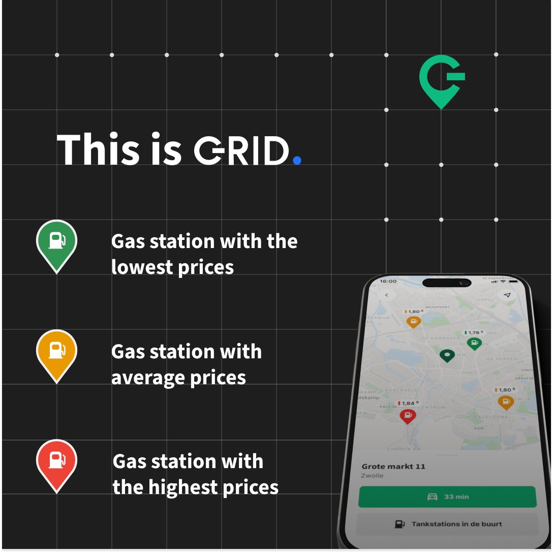 gridincharge's tweet image. Introducing our latest series: This is GRID
In this series we explore the unique functions within the GRID app, one feature at a time. This week's theme: learn to differentiate our fuel icons! ⛽💸 

#grid #gridapp #beincharge #smartdriving #navigation #savings
