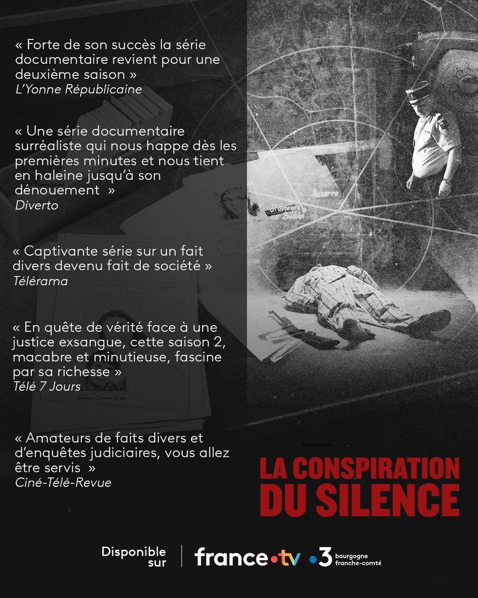 France 3 Bourgogne (@f3bourgogne) on Twitter photo Le succès d’audience de la série La conspiration du silence continue 👏
Avez-vous vu les 2 saisons ? Qu’en avez-vous pensé ? Qu’est-ce qui vous a le plus marqué ?
En attendant la saison 3, profitez-en sur france.tv
👉 france.tv/france-3/bourg…
<a href="/AmdaProdAvignon/">AMDA Production Avignon</a> Le succès d’audience de la série La conspiration du silence continue 👏
Avez-vous vu les 2 saisons ? Qu’en avez-vous pensé ? Qu’est-ce qui vous a le plus marqué ?
En attendant la saison 3, profitez-en sur france.tv
👉 france.tv/france-3/bourg…
<a href="/AmdaProdAvignon/">AMDA Production Avignon</a>