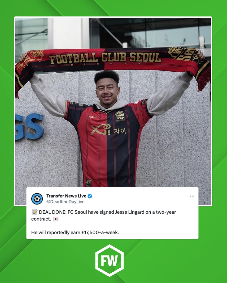 Jesse Lingard is South Korea's latest recruit 🇰🇷 'I've always wanted a different challenge and to create new memories in my career. I believe South Korea is the perfect place for that.'