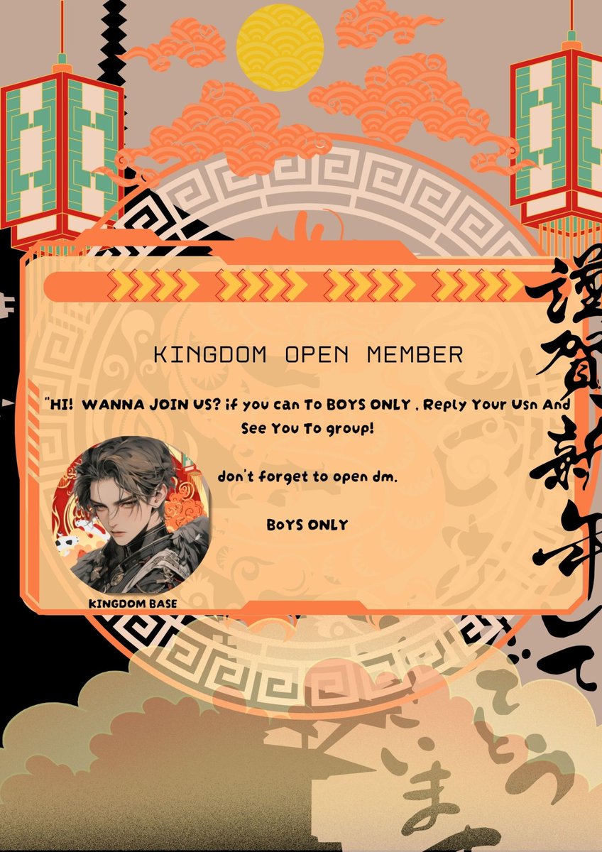 Hi! Kami, kingdom base sedang Buka Gdm Bagi Yang BOYS ONLY saja yang bisa join ke gdm ini. Silahkan Rep usn di bawah replyan tweet ini + jangan lupa Open dm, Kami tunggu kehadiran Kalian di kingdom. See You