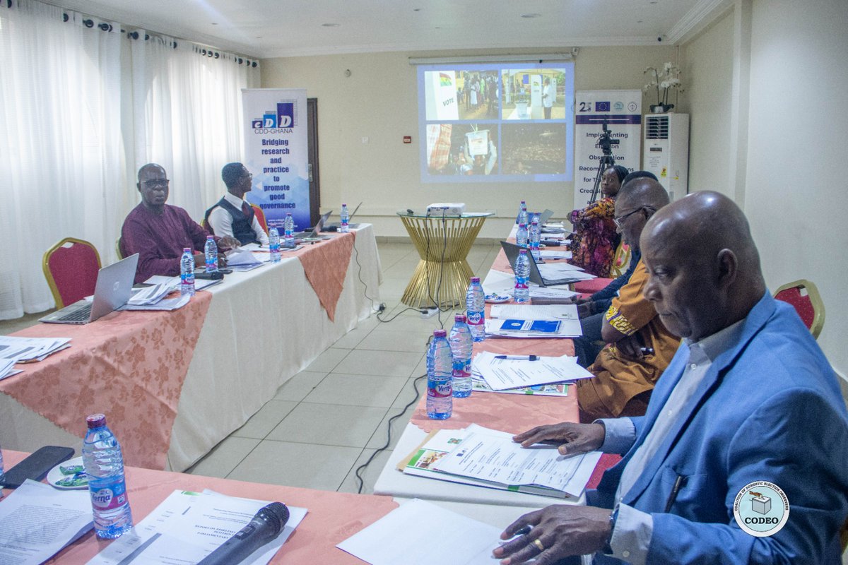 Happening now: CDD-Ghana's Election Reforms Monitoring and Advocacy Committee (ERMAC) is currently meeting to examine the implementation of the observation recommendations for transparent, credible, inclusive, and peaceful elections in Ghana. #ElectionReforms #Elections2024