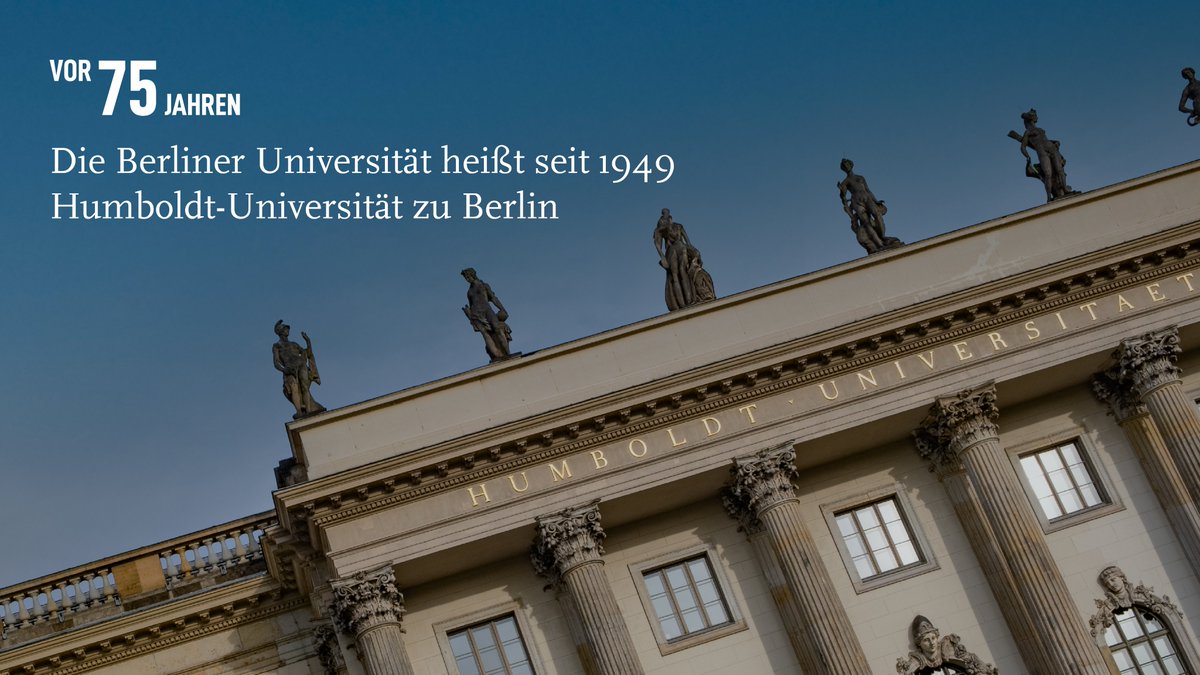#75JahreHumboldt 🎉 Am 8. Februar 1949 – also vor 75 Jahren – wurde die Berliner Universität zur #HumboldtUniversität! In unserem Jubiläumsvideo gibt #HU-Präsidentin Julia von Blumenthal Einblicke in die Geschichte der Namensgebung! 👉 youtube.com/watch?v=gK9JxZ…