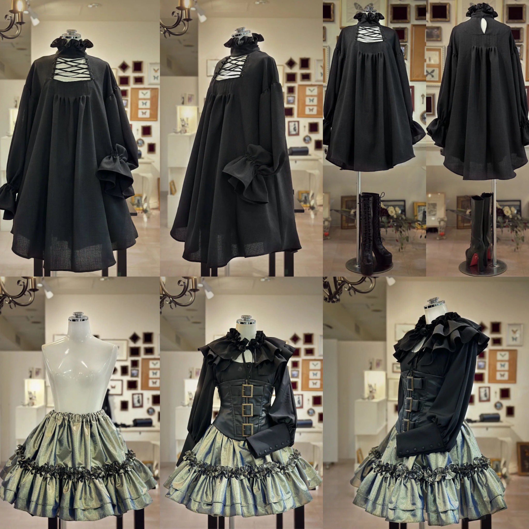 0201■ Na+H エヌエープラスエイチ ガーター ロング スカート 黒 0201□ Na+H エヌエープラスエイチ ガーター ロング スカート 黒