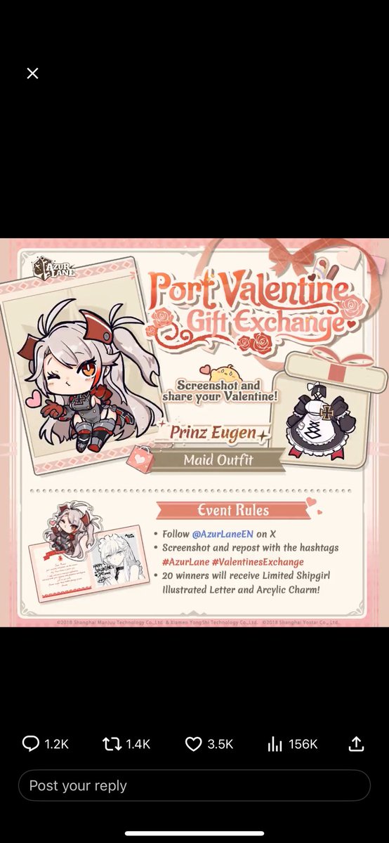 Chumbooga's tweet photo. @AzurLane_EN My Beloved

#AzurLane #ValentinesExchange https://t.co/ncGngM3Yzy