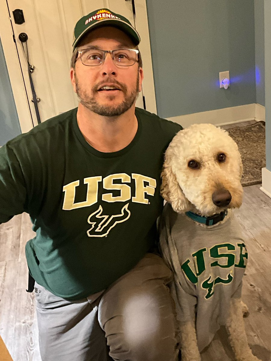 Uncle Chris took a picture of my new fan yesterday … Mr. Cooper! He sure looks good in USF gear! See you soon!!