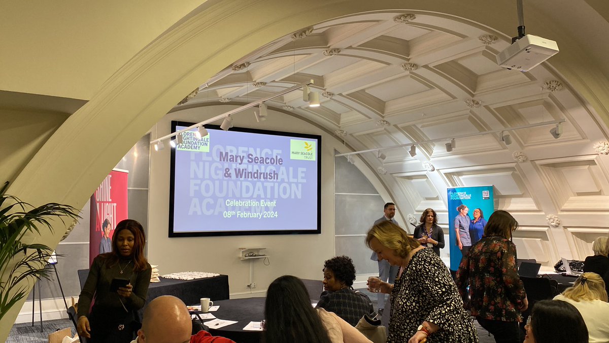 At the @FNightingaleF Mary Seacole and Windrush celebration event - a real buzz here before it starts! @MidwivesRCM