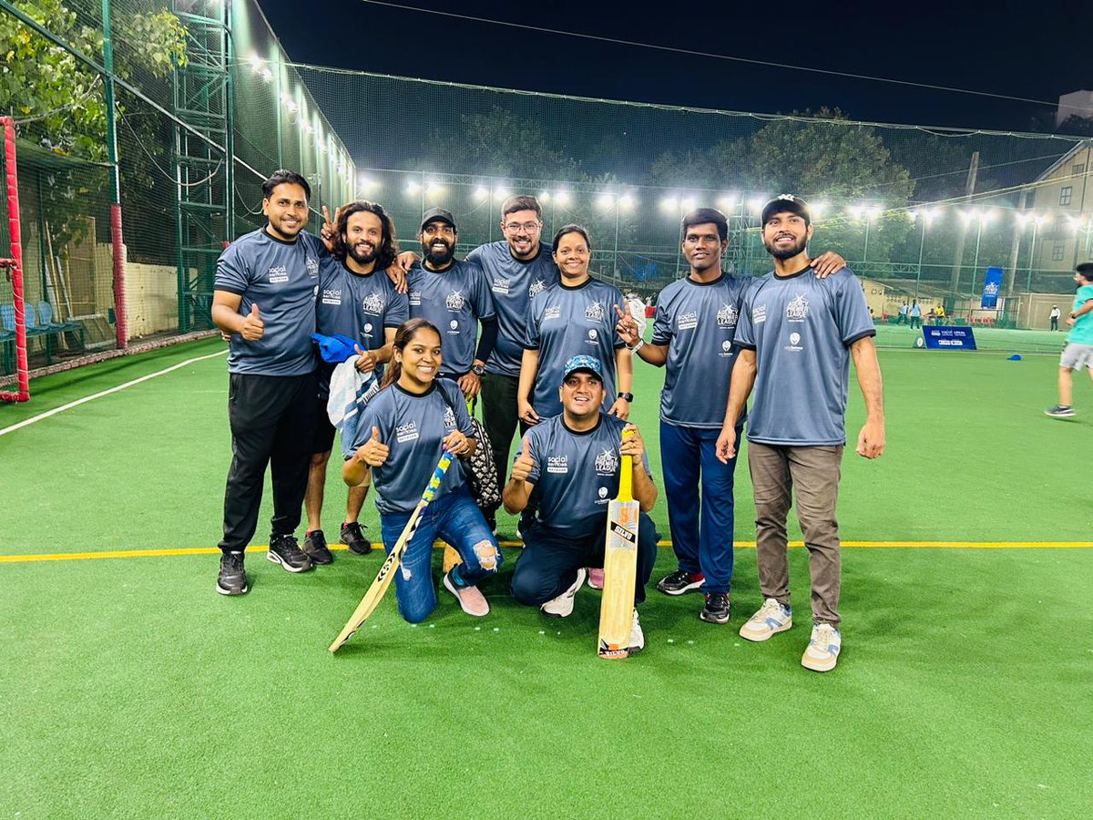 weRinteractive's tweet photo. 🏏💪After 2 spectacular victories on Day 1 of the Agency Premiere League, we’re all set to conquer the quarterfinals today! Special callout to Jayesh Patil and Mohnish Tawte for winning ‘Man of the Match’ titles so far. Bring it home, #IAStrikers🏆
#cricket #matchday #weareIA https://t.co/cLN8roszaa
