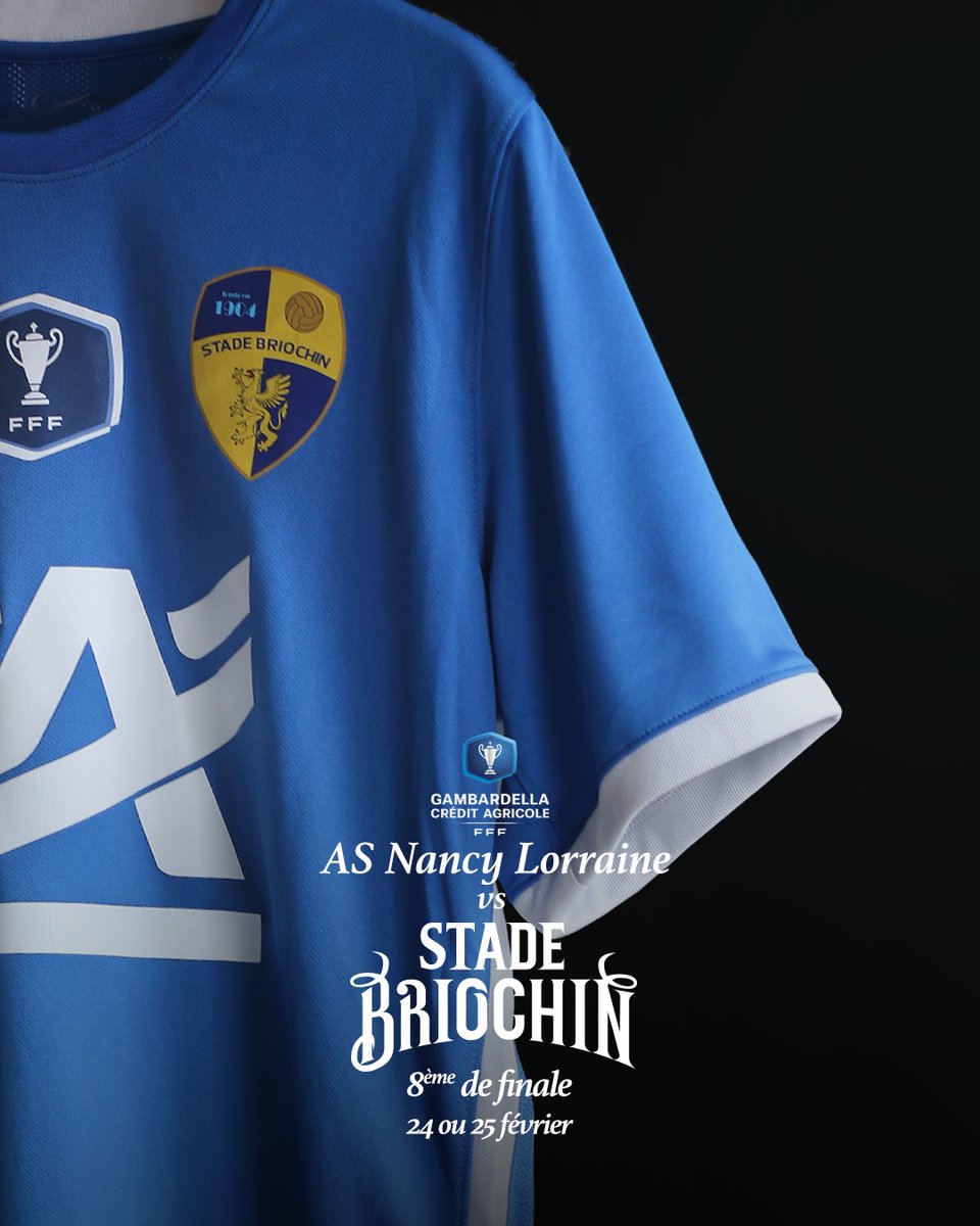 StadeBriochin's tweet photo. ๐ฎ๐๐๐๐๐๐
๐๐๐๐ ๐
Le tirage vient de tomber, les #TyGriffons se dรฉplaceront en Lorraine pour affronter l'@asnlofficiel le week-end du 24/25 fรฉvrier pour le compte des 8รจmes de finale de la Coupe @GambardellaFFF !
๐ช๐ป๐ต๐ก
#golestade https://t.co/xZthtiznFR