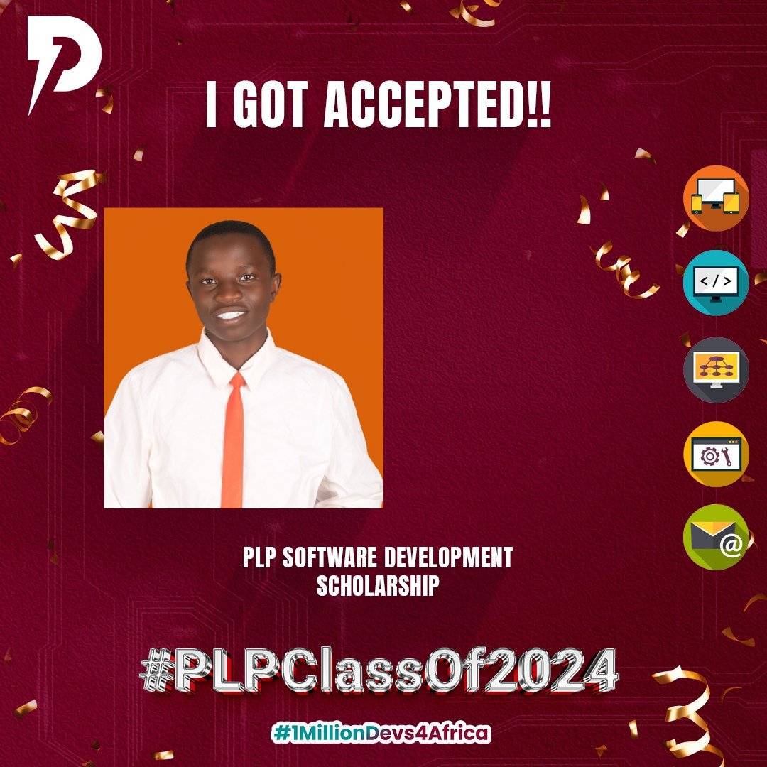 🎉🌟 Scholarship Victory! 🌟🎉
Thrilled to share I've received a scholarship! 🎓✨ Join me as I embrace new opportunities! 💼 #ScholarshipWinner #FutureLeader #1MillionDevs4Africa #PLPClassof2024 #PowerCommunity
Thanks to everyone for your support! 🙏 Let's celebrate together! 🎉