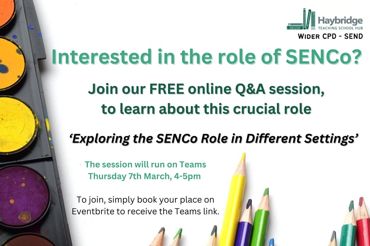 Book your place here: eu1.hubs.ly/H07s6_J0
#SEND #SENCO #dudley #sandwell #education #cpd #haybridgetsh