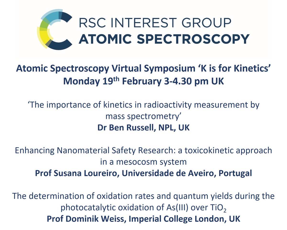 K is for Kinetics, join RSC_ASG for a free webinar 19th Feb at 3pm, register here rsc.org/events/detail/…