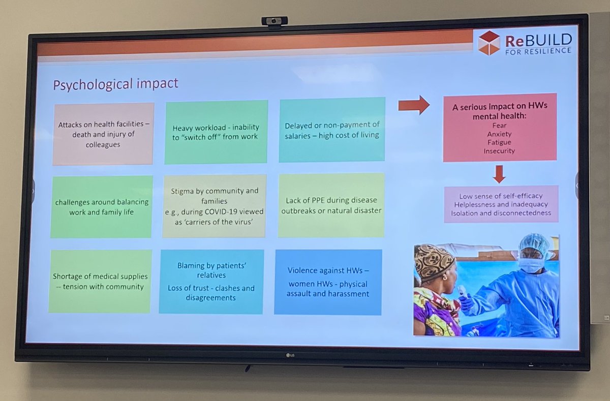 Great presentation at @LSTMnews this morning from ReBUILD’s @WesamMansour_ who spoke about our work on community health workers in fragile, crisis settings - the physical and psychosocial challenges they face