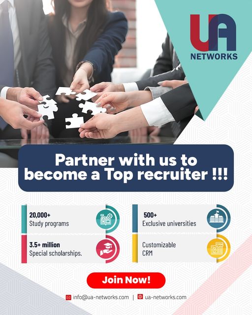 uanetworks's tweet photo. Elevate Your Recruiting Game: Partner with Us for Unmatched Opportunities.......!
.
.
.
#RecruitmentOpportunities #studyprograms #specialscholarships #exclusiveuniversities #customizablecrm #TopRecruiters #PartnershipOpportunities #educationnetworking https://t.co/nGCaeEbtwe
