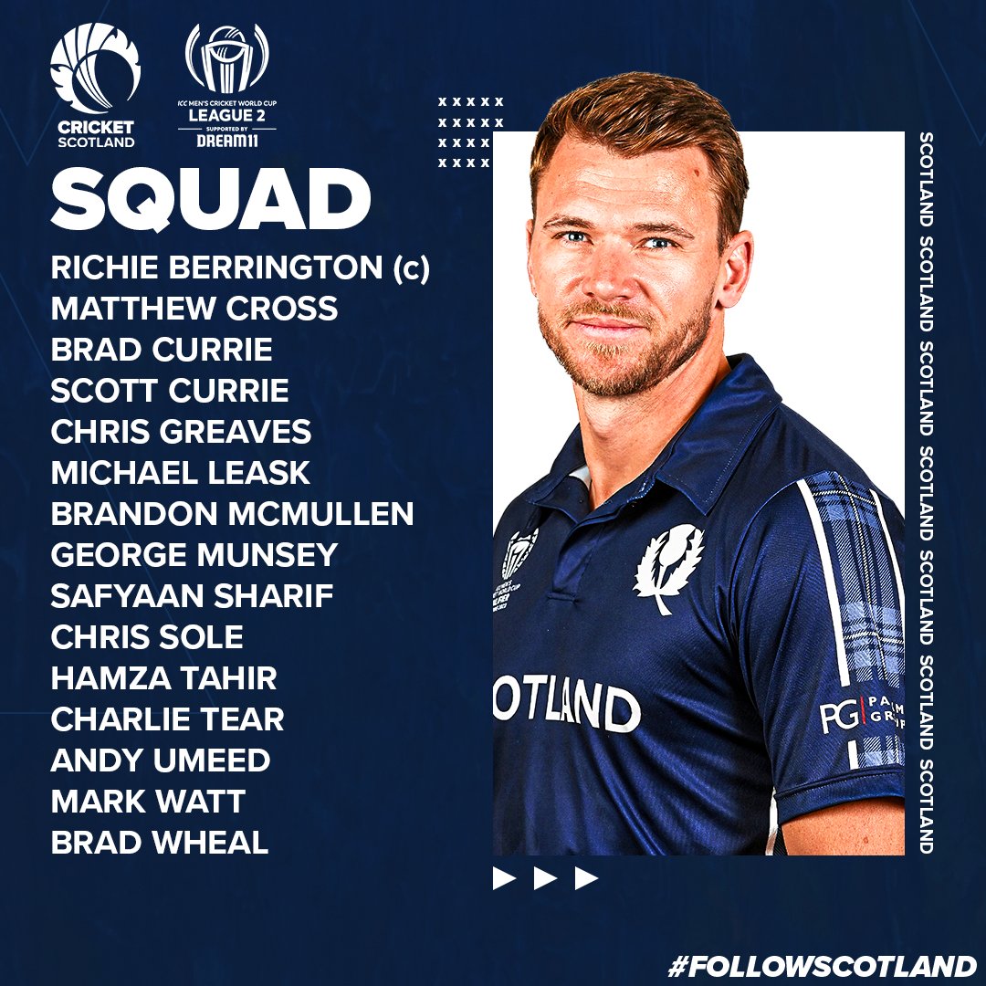 CricketScotland's tweet photo. We're delighted to unveil our Scotland Men's squads for the upcoming multi-format tour of the UAE in February and March 💪☀️🇦🇪
#FollowScotland