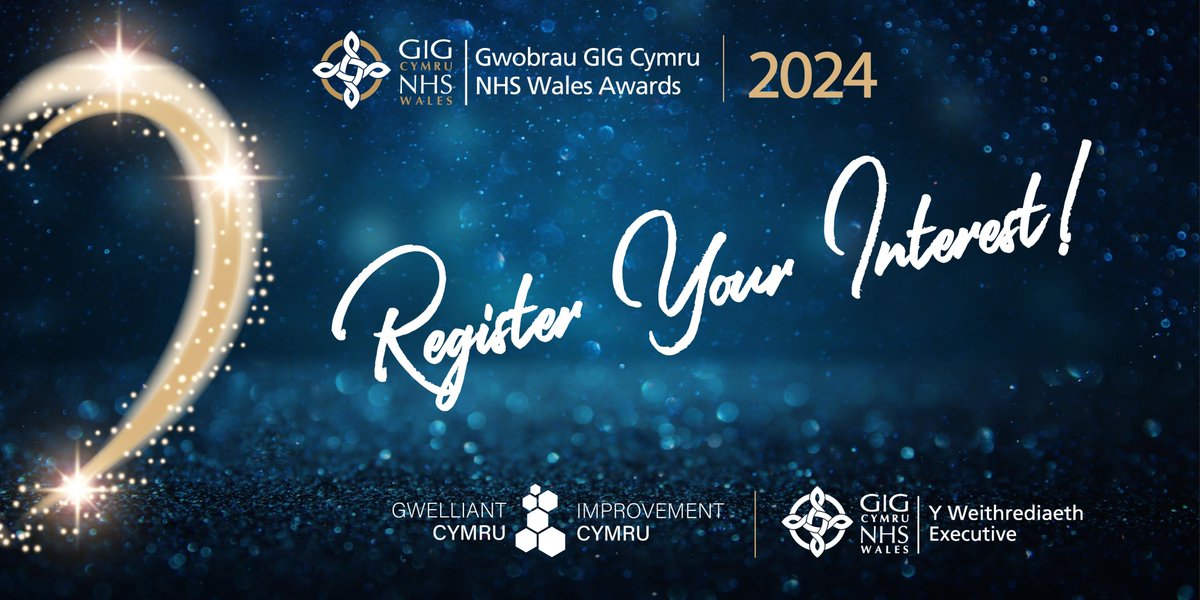 🎉The NHS Wales Awards will be back for 2024!
Celebrating excellence in #Improvement and #Quality across health and care in Wales.

🤔Thinking of applying? Let us know your details and we'll notify you once applications are open.

✍️forms.office.com/e/QUbAQ6ECX0