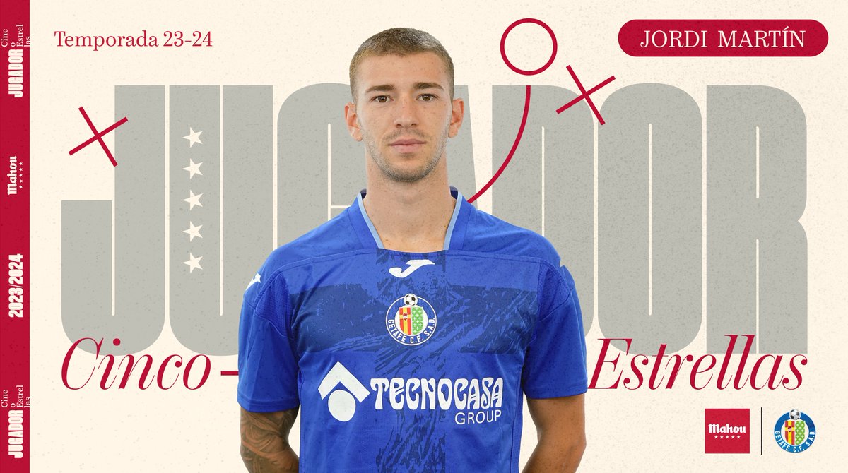 Y el #JugadorCincoEstrellas del @GetafeCF en el mes de enero es… ¡Jordi Martín! Enhorabuena y gracias a todos por vuestros votos. ⚽