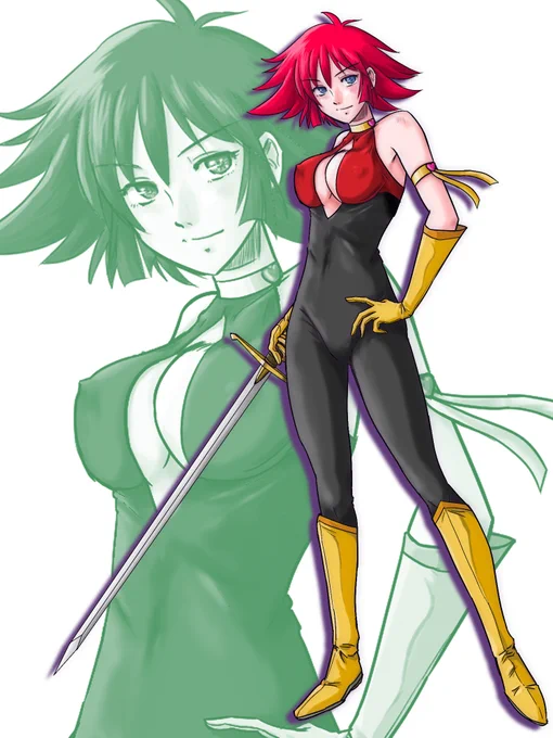 #如月ハニー生誕祭昔からめっちゃ好きなキャラのわりには 生涯でこの2枚しか描いたことがなかったりする(しかも色違い差分www) 