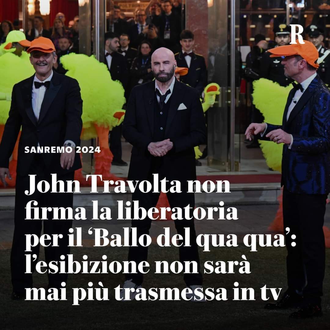 Avvisiamo il gentile pubblico della @ItaliaRai che la figura di merda fatta con #JohnTravolta non è opera di #Salvini.

#Sanremo2024