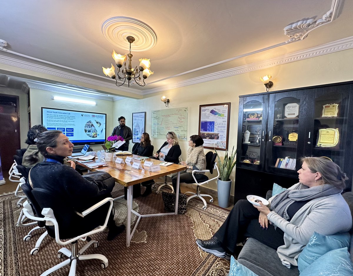 Delighted to share our mission to empower young minds and present FrontierTechHub initiative to esteemed guests from the British Embassy Kathmandu: Pippa Bird, Anee Peters, Pauline Seenan, Corona Ranjit & @sumitbeatles. @NDRRMA_Nepal @UKaid @UKinNepal @FrontierTechHub @WorldBank