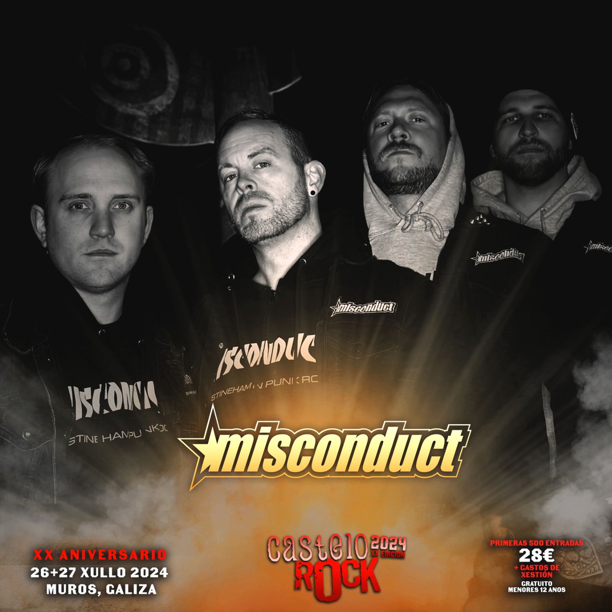MISCONDUCT 📷
Dende Kristinehamn, Suecia, chega MISCONDUCT que está mais que consolidada na escena internacional.
Veñen a Muros para revolucionar a todo o público casteliño co seu potente e incombustible directazo.
#CasteloRock2024 #XXAniversario