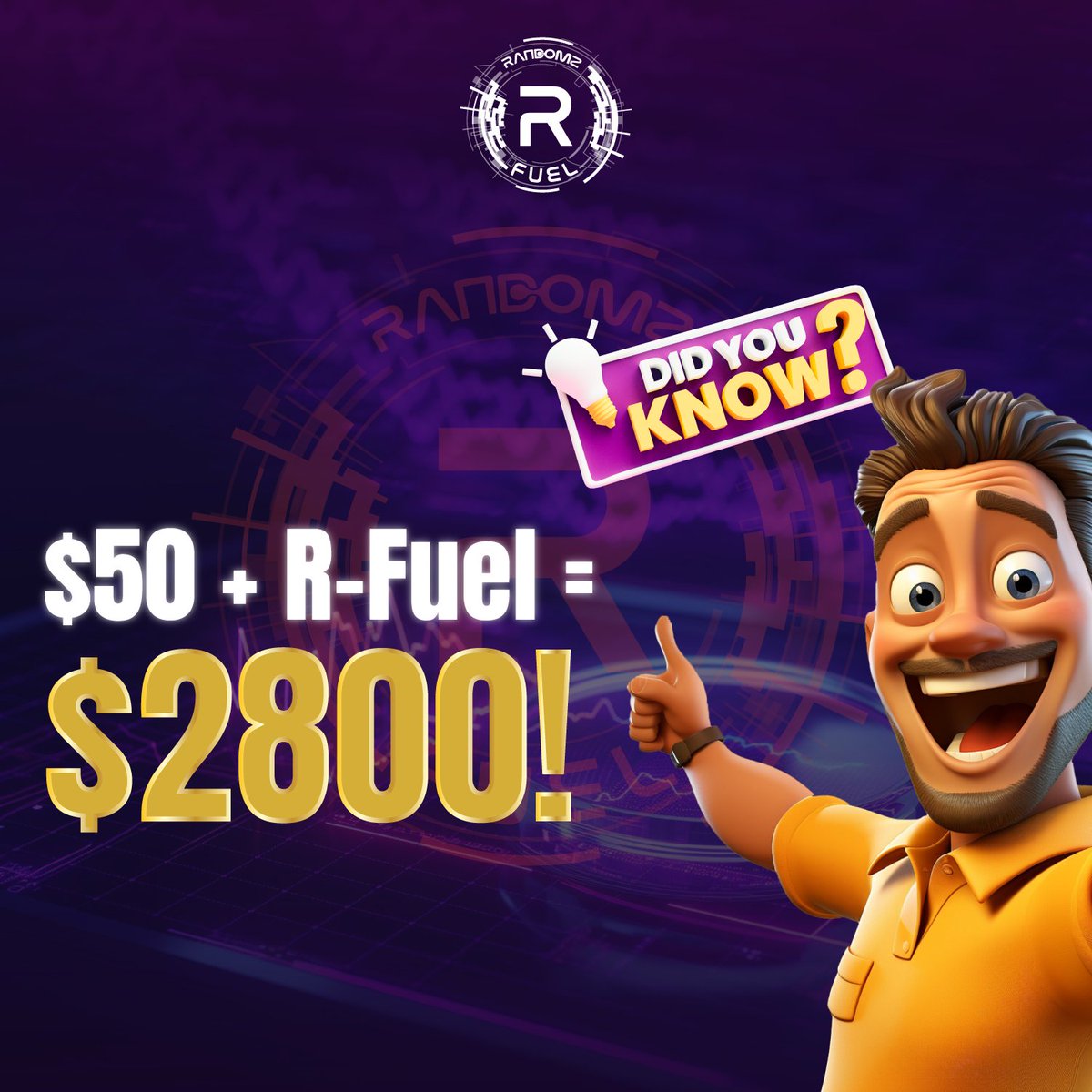 randomzio's tweet photo. $50 + R-Fuel = $2800! 📈🔮
Enter into the world where your investment multiplies like never before. Join us on this financial adventure and let's rewrite the equation together! 🌐💡
https://t.co/Whd83cfyDA
#CryptoRevolution #DeFi #Blockchain #Randomz #Presale #RFuel #CryptoToken https://t.co/6jkEx8R9P2