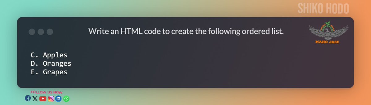 Bringing code to life in vibrant hues – HTML is our canvas, and the web is a masterpiece. 🎨🌐

Comment your Answers Below👇🏻

#HTMLHarmony #WebWeaveWisdom #CodeCraftsmanship #HTMLArtisans #WebDesignWonders #HTML #HTMLVerse #WebWeavingDreams #Code #mjitquiz #mjitQndA