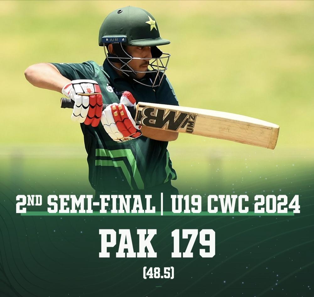 Pakistan U19 has set a target of 180 runs. Azan Awais and Arafat Minhas shine with their fiftees. 
#U19WorldCup #U19WorldCup2024 #PAKU19vsAUSU19