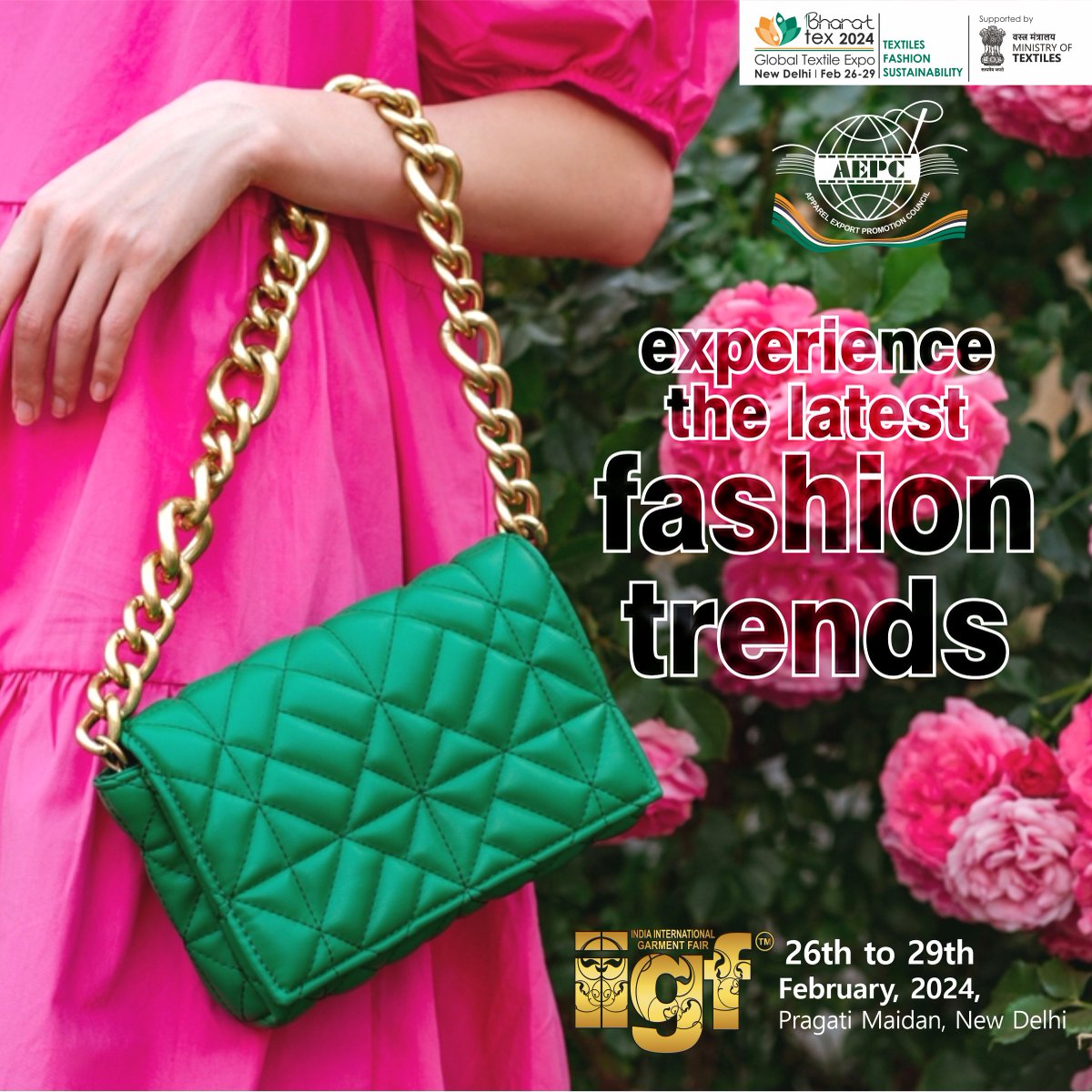 Join us at the Indian International Garment Festival, the ultimate fashion extravaganza you don't want to miss! 📷 📷 Save the Date: 26-27-28-29 February 2024 📷 Venue: Pragati Maidan, New Delhi India