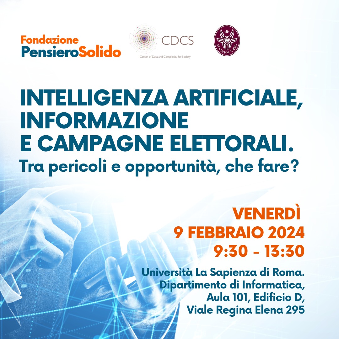 Domani, per la prima volta in Italia, proveremo a dare una risposta sistematica e approfondita alla preoccupazione di molti analisti per il possibile impatto negativo che l'intelligenza artificiale generativa può avere sulle campagne elettorali del 2024. eventbrite.it/e/biglietti-in…