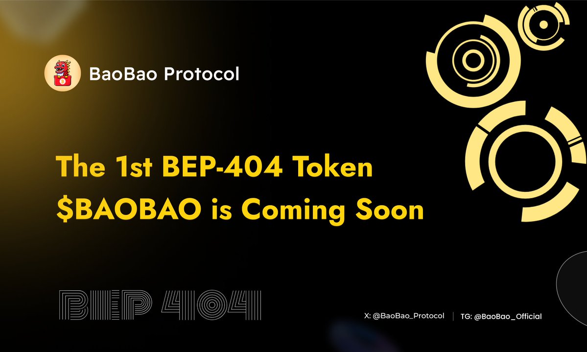 BaoBao_Protocol's tweet photo. 📣BaoBao Protocol is set to launch the first BEP-404 token, $BaoBao 🚀🚀🚀
This move aims to forge a new BEP NFT ecosystem, infusing it with dynamics and prosperity. Let's expect a new chapter in NFTs. #BEP404 #ERC404 #NFT https://t.co/ThDk8fjfU0