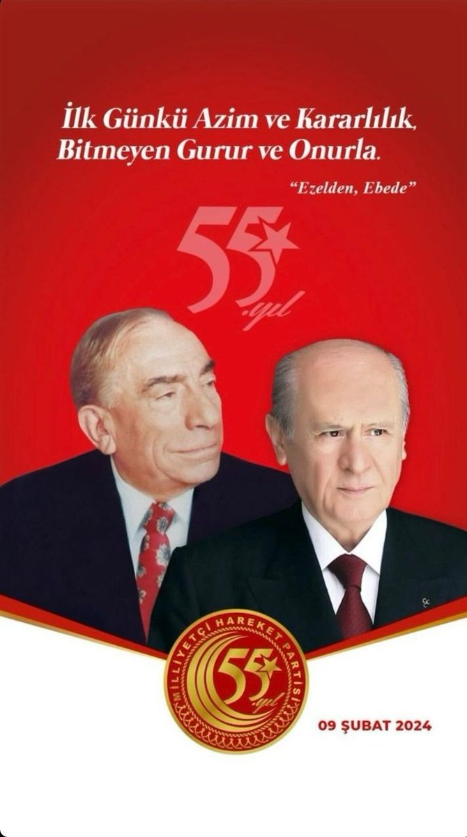İlk Günkü Azim ve Kararlılık,
Bitmeyen Gurur ve Onurla.
“Ezelden, Ebede”
55. Yıl