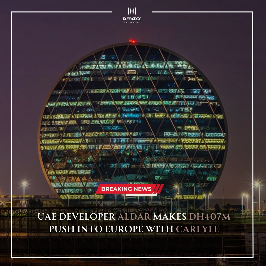 DmaxxProperties's tweet photo. Aldar Ventures Overseas: Carlyle Partnership Fuels Dh407m European Real Estate Move✨
#dubaiinvestment #dubairealestate #GlobalExpansion #RealEstateInvesting #DMAXXProperties https://t.co/vsaRVQWKCa