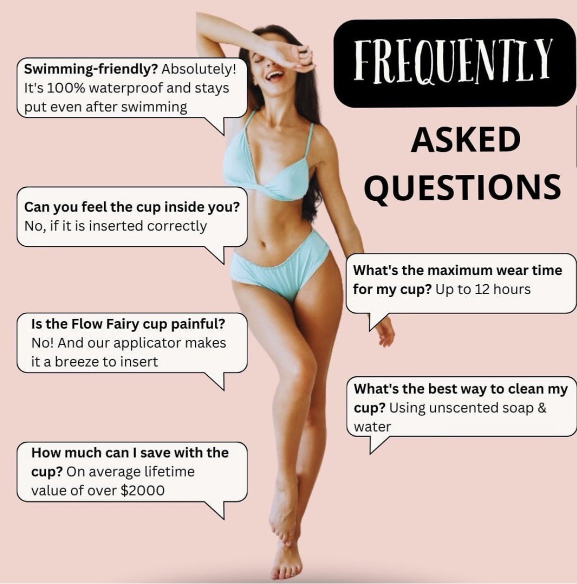 Got questions? We've got answers! Here’s a few of the most common questions we receive! 🤔💬

#FlowFairy #FlowWithConfidence #Flow #SustainableSwitch #PeriodPower #OwnYourPeriod  #MenstrualCupApplicator #MenstrualCup #CupApplicator #PeriodProduct #PeriodNirvana #ReusableProducts