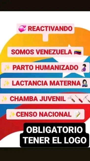 REACTIVACIONES 100% SEGURAS
CHAMBA EN GRIS
SOMOS VENEZUELA EN GRIS
•LACTANCIA MATERNA GRIS
PARTO HUMANIZADO GRIS
TRANSFERENCIA ENTRE FAMILIARES
CAMBIO DE PETROS A BOLIVARES
CENSO NACIONAL XV
#sistemapatria #patria #bonos #Venezuela #nicolasmaduro #chambajuvenil