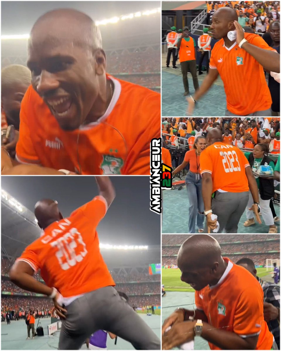 ambianceur237's tweet photo. DIDIER DROGBA EST DÉBORDÉ DE JOIE APRÈS LA VICTOIRE DES ÉLÉPHANTS DE CÔTE D'IVOIRE 🐘🇨🇮

DIDIER DROGBA a enjaillé les supporters Ivoiriens avec ses va-et-vient😱💨. Il n'arrivait plus à se contenir😭, il jubilait dans tous les sens🤭 et serrait tout le monde dans ses bras 🫂 https://t.co/DsFPSrLlTb