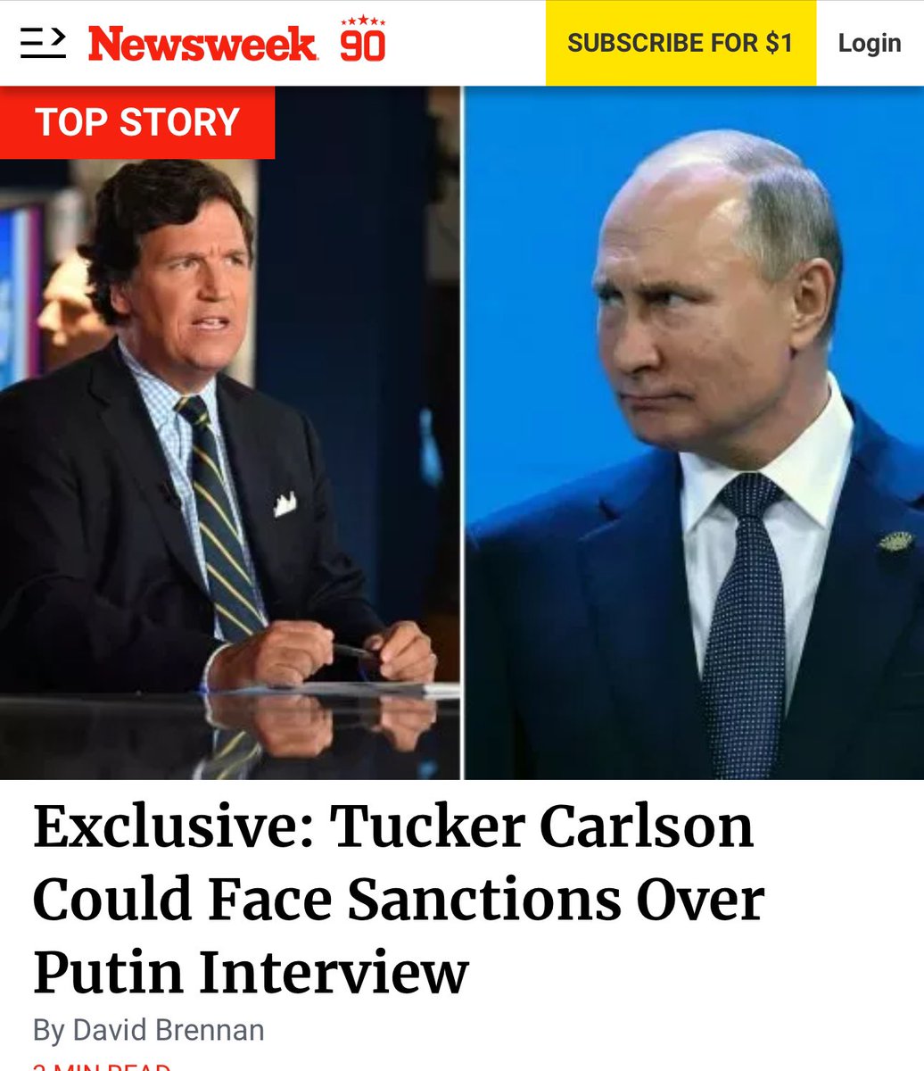 shingTimothy237's tweet photo. The hypocrisy of the western intelligentsia...Zelensky has the free right to peddle his propaganda while Russia has no platform?
@TuckerCarlson is a professional Journalist and is simply doing his job https://t.co/iGPL4ySUMF
