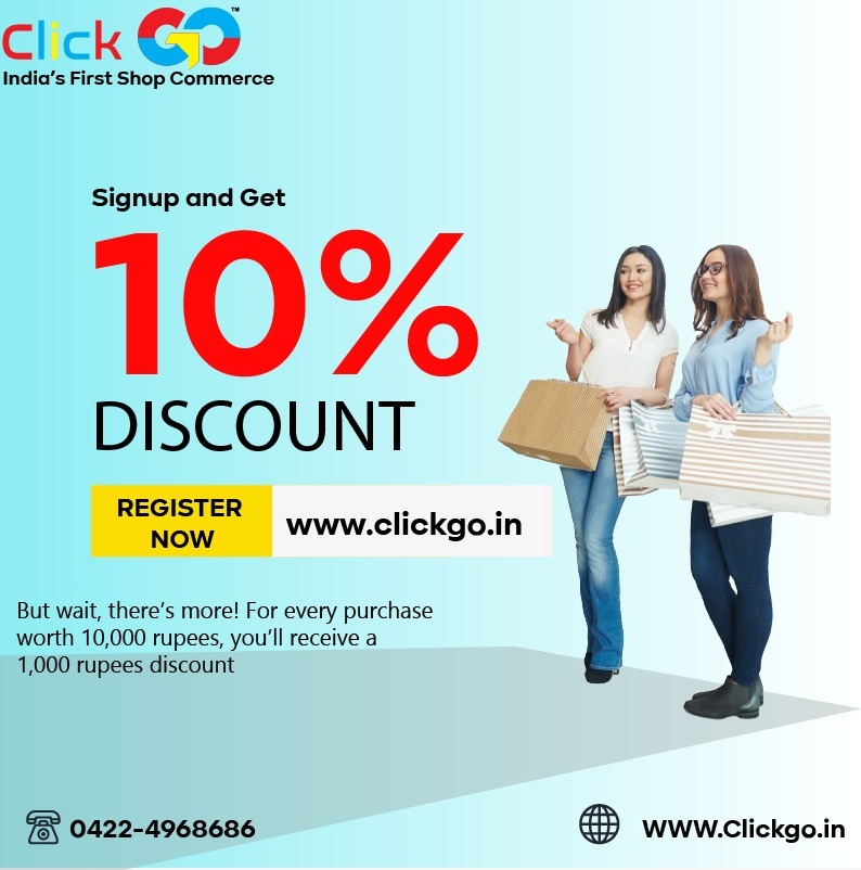 ClickGo15's tweet photo. Attention Shoppers!

🛍️ First purchase offer

Signup and Get

💰 Get a 10% discount on ANY purchase on our website when you use the coupon code: Clickgo at checkout.

🎁 But wait, there's more! For every purchase worth 10,000 rupees, you'll receive a 1,000 rupees coupon https://t.co/D4zrCUkCcg