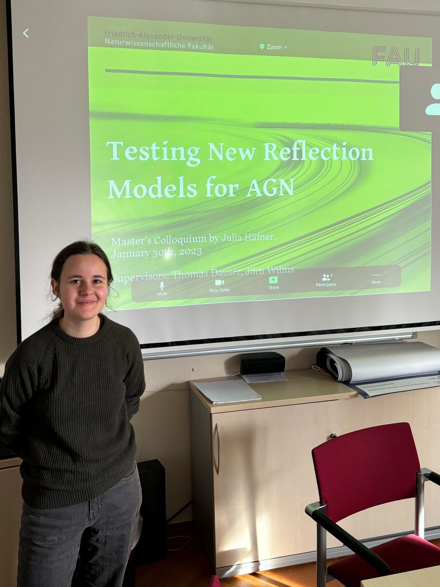 DrRemeis's tweet photo. Congratulations to Julia Häfner from #theobservatory for successfully defending her master thesis! Julia tested RELXILLLPALPHA to model X-ray spectra coming from AGNs. https://t.co/6ex8C0WzOx