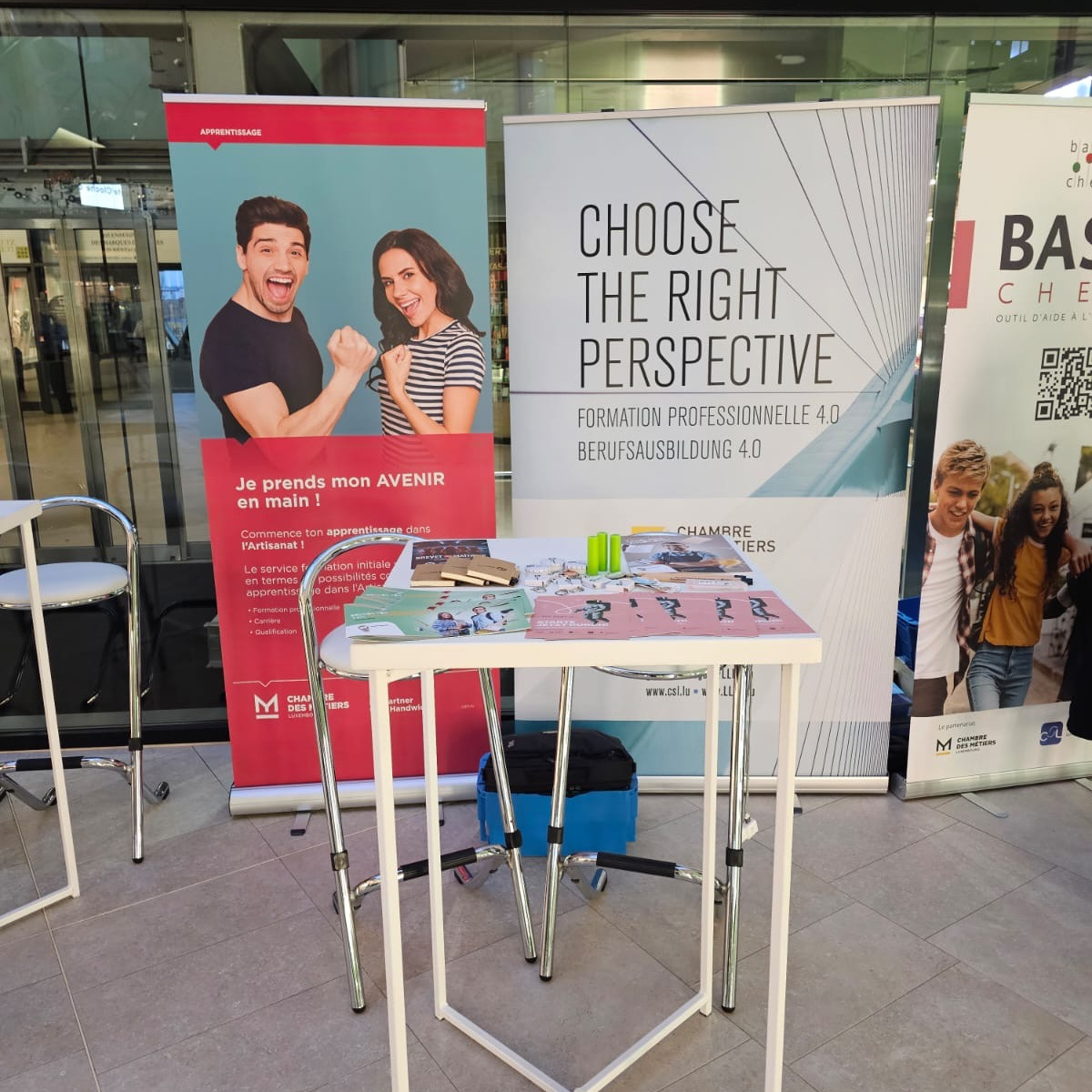 ℹ️ D'Ekipp vun der Chambre des Métiers ass haut de ganzen Dag um RTL Jobdag am Cloche d’Or Shopping Center am Asaz fir iech ze beroden an är Karriär am #Handwierk ze fannen! Kommt bis laanscht! #rtljobaleierplazendag