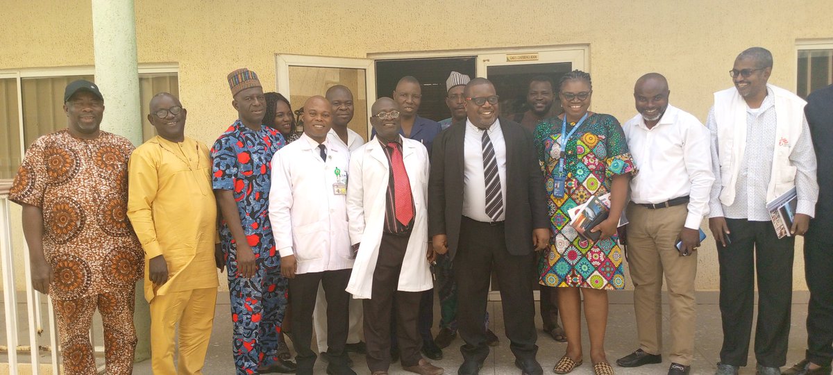 BenuePHEOC's tweet photo. Dr. Ngishe S.T (State Epidemiologist) accompanied by WHO-SSO &amp; MSF-MTL paid a working visit to the CMD, BSUTH.
Highlights of the meeting include;
1. Enhanced care for Lassa fever patients referred to the treatment center. 
2. Optimization of the Dialysis Unit etc https://t.co/Ki0zEF0vvW