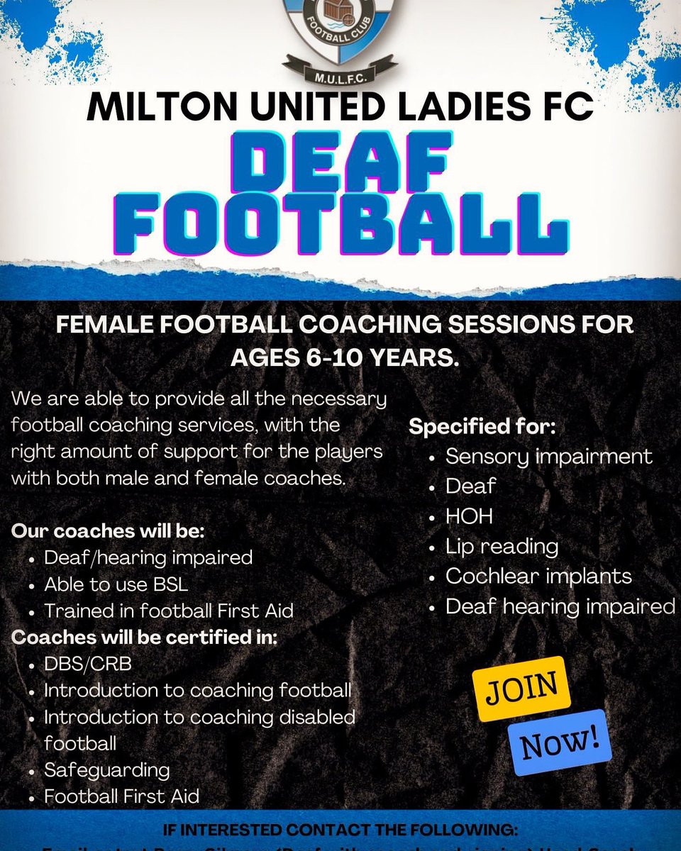 Please could everyone we know share this post. Thank you in advance 👊🏽💙👊🏽 Stoke on Trent area / Staffordshire Good opportunity for deaf girls community who love passion football / love to have enjoy football