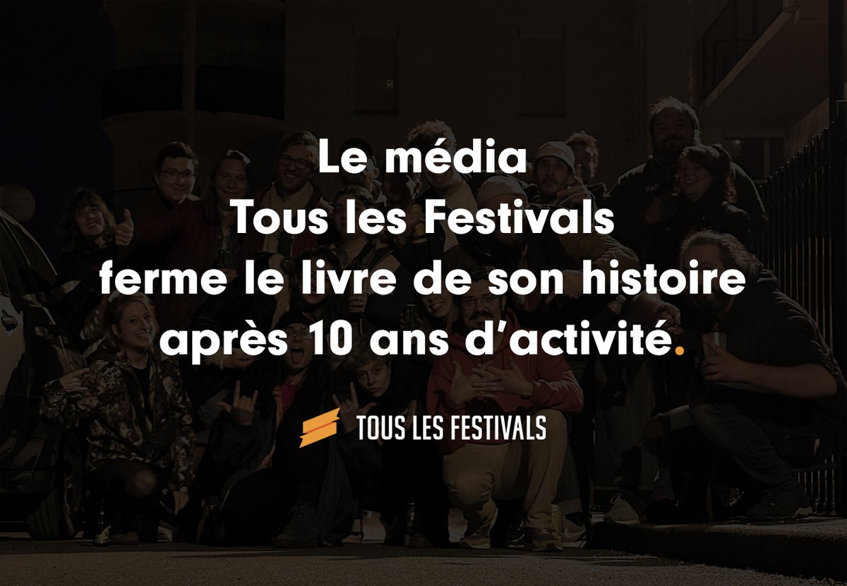 tslesfestivals's tweet photo. #MERCI ! Le média Tous les Festivals ferme le livre de son histoire après 10 ans d’activité 🥹🧡https://t.co/uCxgVPNkiM https://t.co/FcKYBXMafh