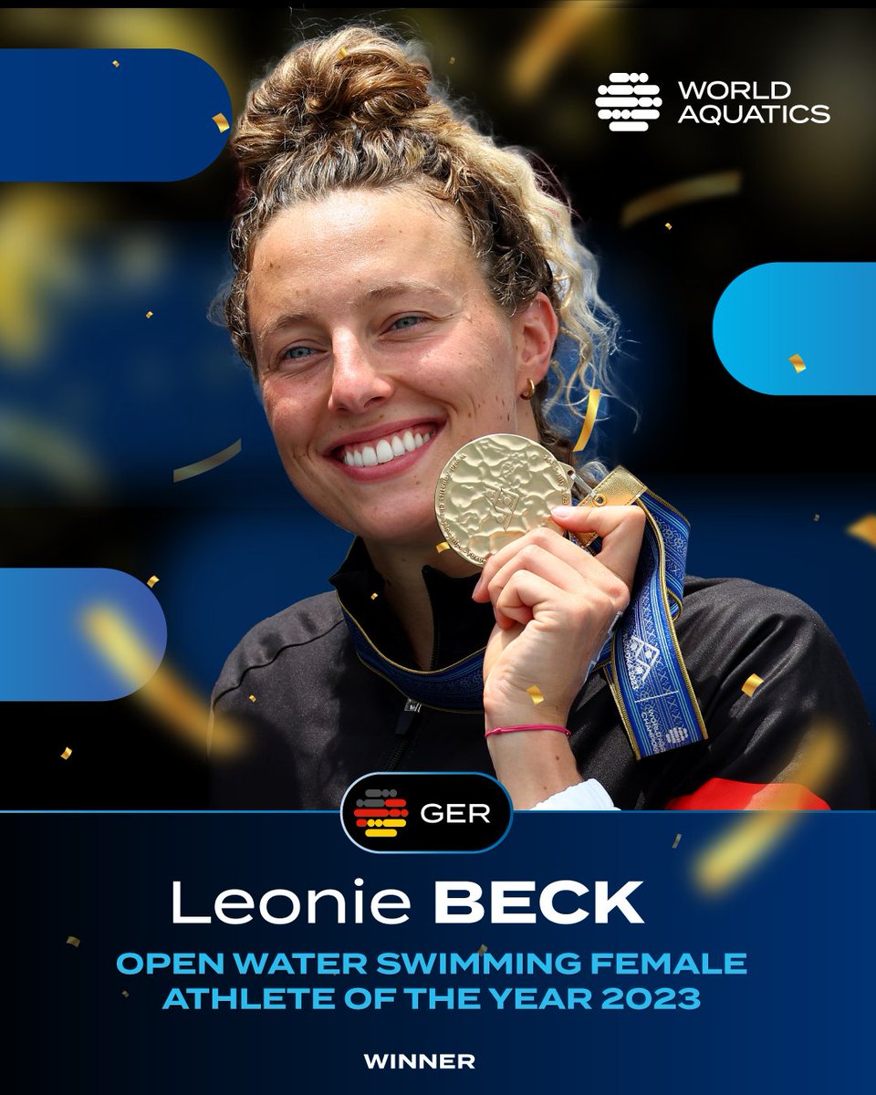 🇩🇪 Leonie Beck and Florian Wellbrock nominated best Female and Male open water swimmers of 2023!

Winners are awarded based on public voting and the Nomination Committee voting.
#openwater
