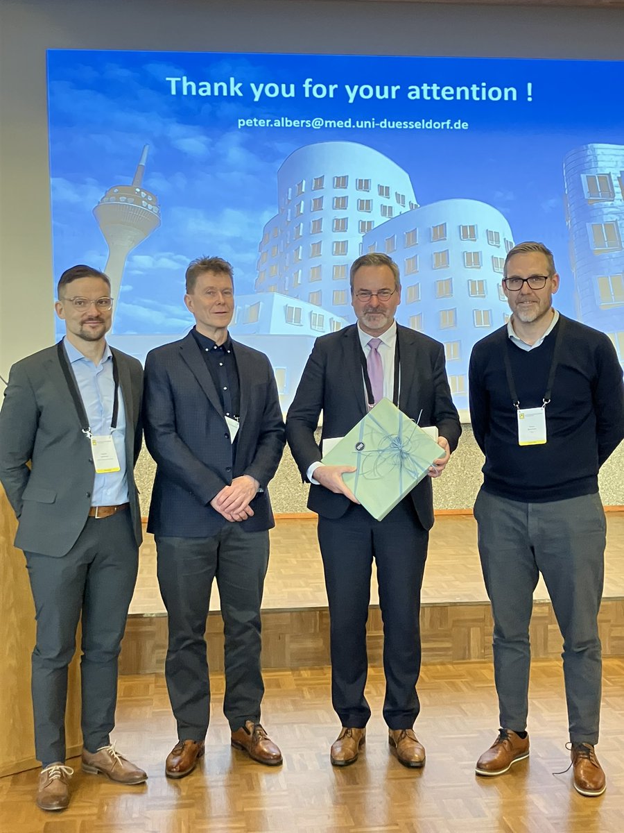 Kari Tikkinen (@karitikkinen) on Twitter photo Prof Peter Albers from Heinrich Heine University 🇩🇪 gave an excellent talk “New insights for surgical treatment of testicular cancer” at the Finnish Urological Society Annual Meeting
Chair of meeting <a href="/HSeikkula/">Heikki Seikkula</a>, society <a href="/juha_koskimaki/">juha koskimäki</a> & session <a href="/TurkuUroOnc/">Peter J. Boström</a> with Prof Albers Prof Peter Albers from Heinrich Heine University 🇩🇪 gave an excellent talk “New insights for surgical treatment of testicular cancer” at the Finnish Urological Society Annual Meeting
Chair of meeting <a href="/HSeikkula/">Heikki Seikkula</a>, society <a href="/juha_koskimaki/">juha koskimäki</a> & session <a href="/TurkuUroOnc/">Peter J. Boström</a> with Prof Albers