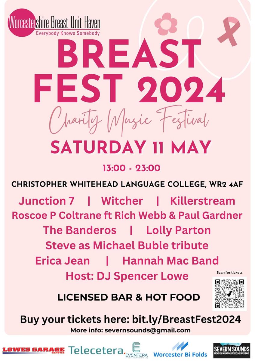 Last charity gig before we hang up the mics!  

 What a lineup - supporting <a href="/wbuhaven/">Worcs Breast Unit</a> 

Early Bird Adult ( 'til Sunday 11th Feb) £10 
Standard Adult: £12
Children 5 &amp; over £6
Under 5: free
All + booking fee

Scan QR code or click on  link 

Pls share! ❤

#worcestershirehour